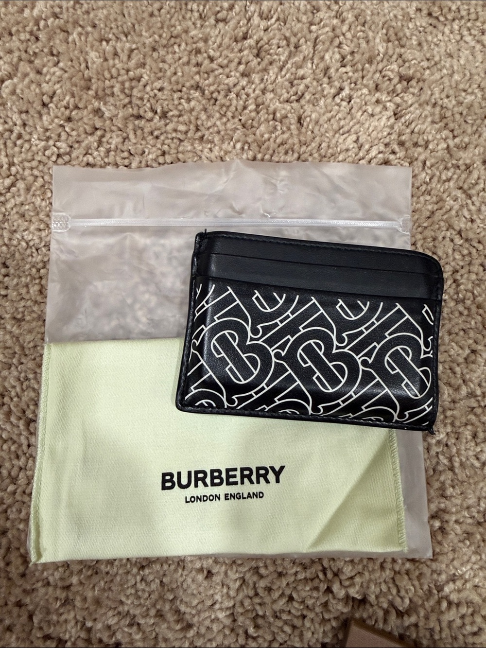 Burberry Black & White TB Monogram Card Case - Picture 1 of 8